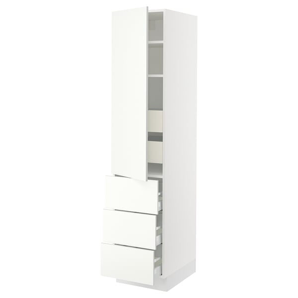 SEKTION / MAXIMERA High cab w door/3 fronts/5 drawers, white/Vallstena white, 18x24x80 "