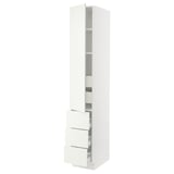 SEKTION / MAXIMERA High cab w door/3 fronts/5 drawers, white/Vallstena white, 15x24x90 "