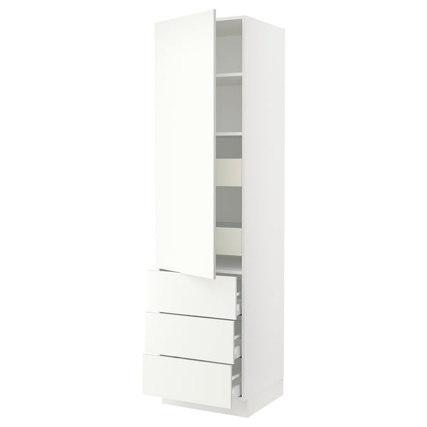 SEKTION / MAXIMERA High cab w door/3 fronts/5 drawers, white/Vallstena white, 24x24x90 "