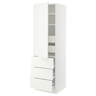 SEKTION / MAXIMERA High cab w door/3 fronts/5 drawers, white/Vallstena white, 24x24x80 "