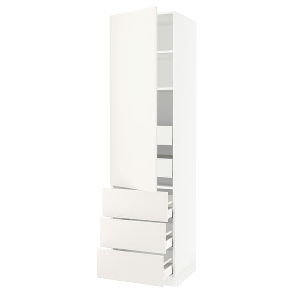 SEKTION / MAXIMERA High cab w door/3 fronts/5 drawers, white/Veddinge white, 24x24x90 "