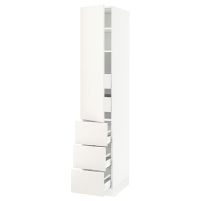 SEKTION / MAXIMERA High cab w door/3 fronts/5 drawers, white/Veddinge white, 15x24x80 "