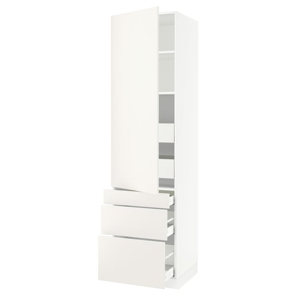 SEKTION / MAXIMERA High cab w door/3 fronts/5 drawers, white/Veddinge white, 24x24x90 "