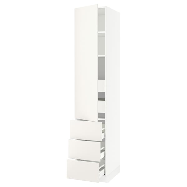 SEKTION / MAXIMERA High cab w door/3 fronts/5 drawers, white/Veddinge white, 18x24x90 "