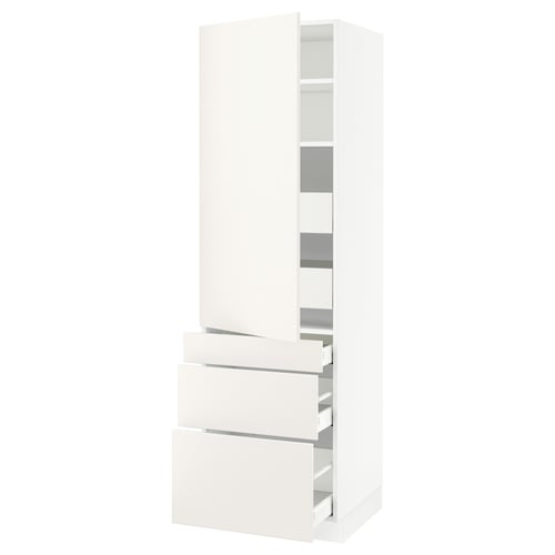Ikea SEKTION white kitchen cabinet, classic design, multiple drawers and shelves.