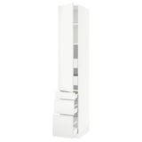 SEKTION / MAXIMERA High cab w door/3 fronts/5 drawers, white/Voxtorp matt white, 15x24x90 "