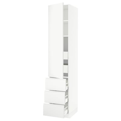 SEKTION / MAXIMERA High cab w door/3 fronts/5 drawers, white/Voxtorp matt white, 18x24x90 "