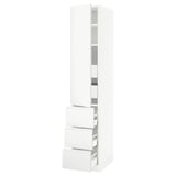 SEKTION / MAXIMERA High cab w door/3 fronts/5 drawers, white/Voxtorp matt white, 15x24x80 "