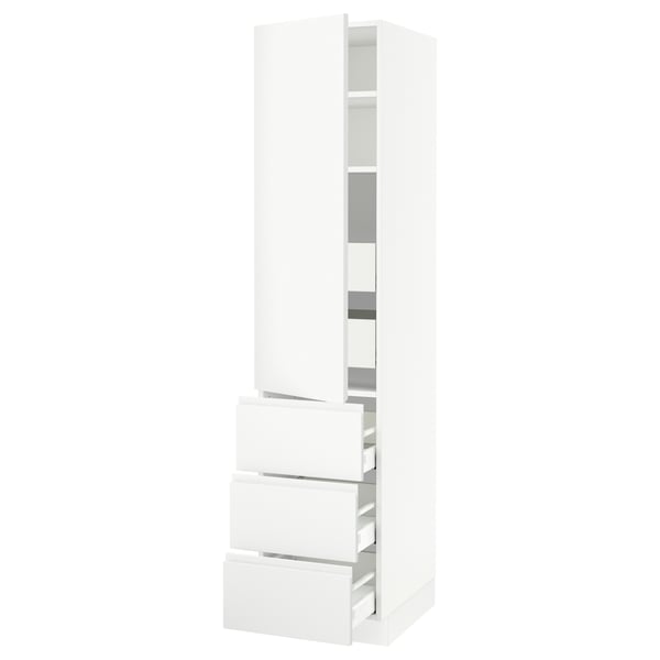 SEKTION / MAXIMERA High cab w door/3 fronts/5 drawers, white/Voxtorp matt white, 18x24x80 "
