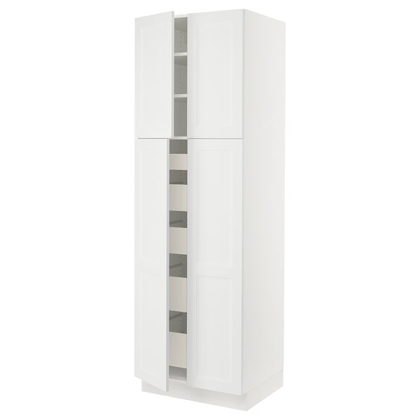 SEKTION / MAXIMERA High cabinet w 4 doors/5 drawers, white/Axstad matt white, 30x24x90 "