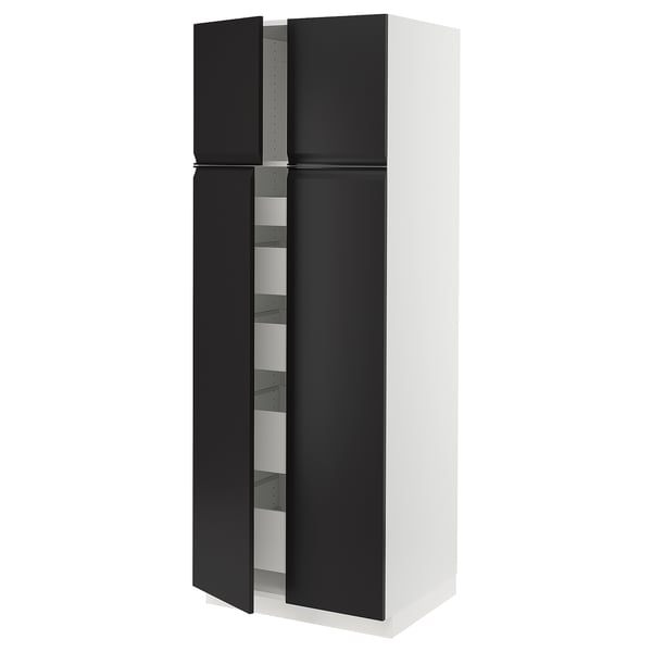 SEKTION / MAXIMERA High cabinet w 4 doors/5 drawers, white/Upplöv matt anthracite, 30x24x80 "