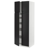 SEKTION / MAXIMERA High cabinet w 4 doors/5 drawers, white/Upplöv matt anthracite, 30x24x80 "