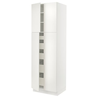 SEKTION / MAXIMERA High cabinet w 4 doors/5 drawers, white/Veddinge white, 30x24x90 "