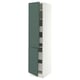 SEKTION / MAXIMERA High cb w 2 doors/shelves/4 drawers, white/Aspudden dark gray-green, 18x24x80 "