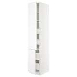 SEKTION / MAXIMERA High cb w 2 doors/shelves/4 drawers, white/Axstad matt white, 18x24x90 "