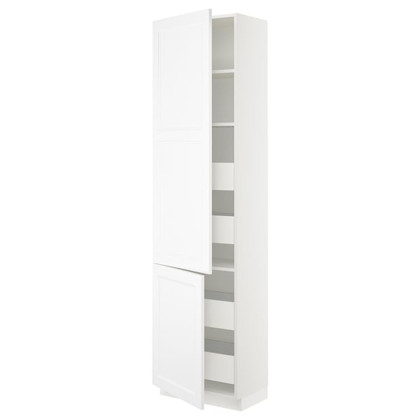 SEKTION / MAXIMERA High cb w 2 doors/shelves/4 drawers, white/Axstad matt white, 24x15x90 "
