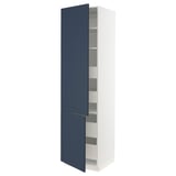 SEKTION / MAXIMERA High cb w 2 doors/shelves/4 drawers, white Axstad/matte blue, 24x24x90 "