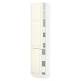 SEKTION / MAXIMERA High cb w 2 doors/shelves/4 drawers, white/Bodbyn off-white, 18x15x80 "