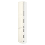 SEKTION / MAXIMERA High cb w 2 doors/shelves/4 drawers, white/Bodbyn off-white, 15x15x90 "