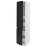 SEKTION / MAXIMERA High cb w 2 doors/shelves/4 drawers, white/Upplöv matt anthracite, 18x24x80 "