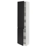 SEKTION / MAXIMERA High cb w 2 doors/shelves/4 drawers, white/Upplöv matt anthracite, 18x15x80 "