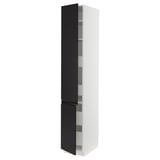 SEKTION / MAXIMERA High cb w 2 doors/shelves/4 drawers, white/Upplöv matt anthracite, 15x24x90 "