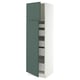 SEKTION / MAXIMERA High cb w 2 doors/shelves/5 drawers, white/Aspudden dark gray-green, 24x24x80 "