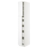 SEKTION / MAXIMERA High cb w 2 doors/shelves/5 drawers, white/Axstad matt white, 15x24x90 "