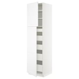 SEKTION / MAXIMERA High cb w 2 doors/shelves/5 drawers, white/Axstad matt white, 24x24x90 "