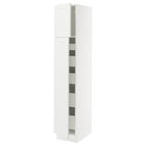 SEKTION / MAXIMERA High cb w 2 doors/shelves/5 drawers, white/Axstad matt white, 15x24x80 "