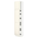 SEKTION / MAXIMERA High cb w 2 doors/shelves/5 drawers, white/Bodbyn off-white, 18x15x80 "