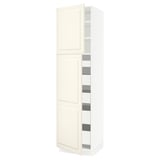 SEKTION / MAXIMERA High cb w 2 doors/shelves/5 drawers, white/Bodbyn off-white, 24x24x90 "