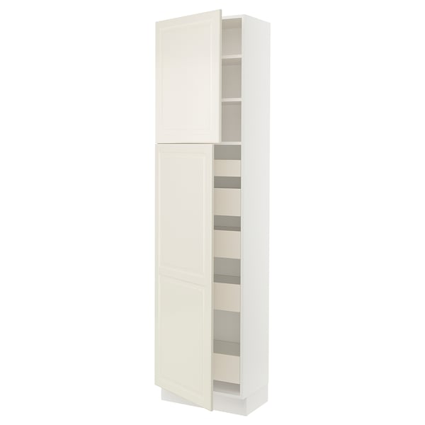 SEKTION / MAXIMERA High cb w 2 doors/shelves/5 drawers, white/Bodbyn off-white, 24x15x90 "