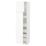 SEKTION / MAXIMERA High cb w 2 doors/shelves/5 drawers, white Enköping/white wood effect, 24x15x80 "