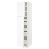 SEKTION / MAXIMERA High cb w 2 doors/shelves/5 drawers, white Enköping/white wood effect, 24x24x90 "