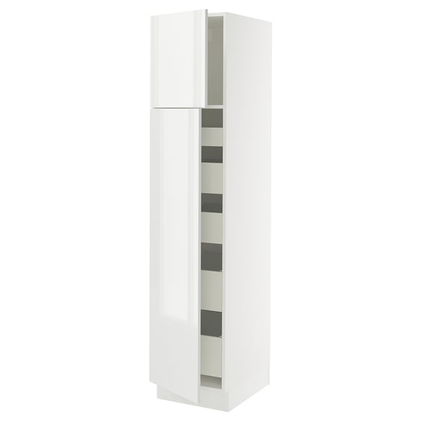 SEKTION / MAXIMERA High cb w 2 doors/shelves/5 drawers, white/Ringhult white, 18x24x80 "