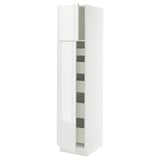 SEKTION / MAXIMERA High cb w 2 doors/shelves/5 drawers, white/Ringhult white, 18x24x80 "