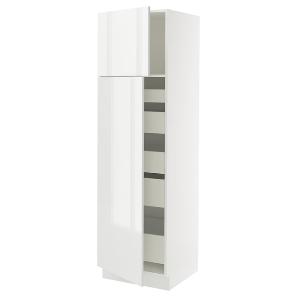 SEKTION / MAXIMERA High cb w 2 doors/shelves/5 drawers, white/Ringhult white, 24x24x80 "