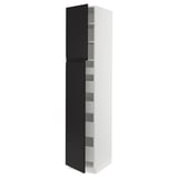SEKTION / MAXIMERA High cb w 2 doors/shelves/5 drawers, white/Upplöv matt anthracite, 18x24x90 "