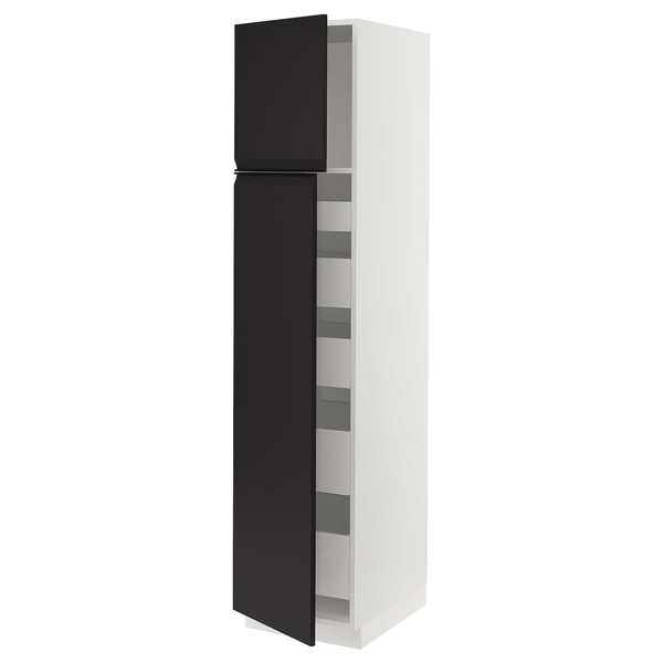 SEKTION / MAXIMERA High cb w 2 doors/shelves/5 drawers, white/Upplöv matt anthracite, 18x24x80 "