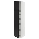 SEKTION / MAXIMERA High cb w 2 doors/shelves/5 drawers, white/Upplöv matt anthracite, 18x24x80 "
