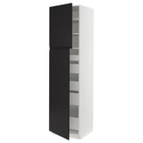 SEKTION / MAXIMERA High cb w 2 doors/shelves/5 drawers, white/Upplöv matt anthracite, 24x24x90 "