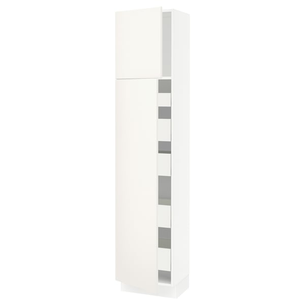 SEKTION / MAXIMERA High cb w 2 doors/shelves/5 drawers, white/Veddinge white, 18x15x80 "