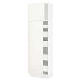SEKTION / MAXIMERA High cb w 2 doors/shelves/5 drawers, white/Veddinge white, 24x15x80 "