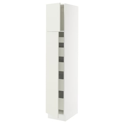 SEKTION / MAXIMERA High cb w 2 doors/shelves/5 drawers, white/Veddinge white, 15x24x80 "