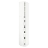 SEKTION / MAXIMERA High cb w 2 doors/shelves/5 drawers, white/Voxtorp matt white, 15x24x90 "
