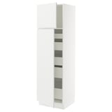 SEKTION / MAXIMERA High cb w 2 doors/shelves/5 drawers, white/Voxtorp matt white, 24x24x80 "