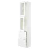 SEKTION / MAXIMERA High cb w 2 glass drs/2 drawers, white/Axstad matt white, 18x15x90 "