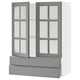SEKTION / MAXIMERA Wall cab w 2 glass doors/2 drawers, white/Bodbyn gray, 30x15x40 "