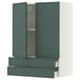 SEKTION / MAXIMERA Wall cabinet w 2 doors/2 drawers, white/Aspudden dark gray-green, 30x15x40 "